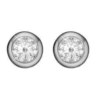 Christina Collect 925 Sterling Silver Snow Balls Round Stud Earrings Glittering Topaz, Model 671-S45